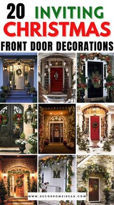 20 inviting christmas front door decorations