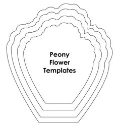 a set of five flower templates with the text peony flower templates in black and white