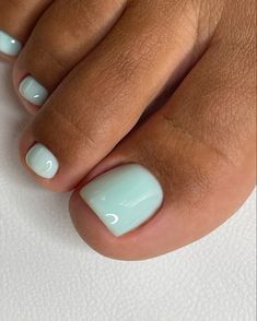 Summer Pedi 2023 Color Trends, 2023 Pedicure Colors Pale Skin, Teal Toenails Pedicures, Cute Summer Toe Nail Colors, Toenail Spring Colors, Summer Polish 2024, Tiffany Blue Toe Nails, Light Toe Nail Colors, Penticure Ideas