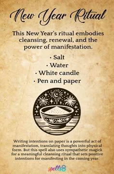 Salt Water Ritual: A Powerful Start to Your New Year New Year Smudge Prayer, New Years Day Rituals Witch, Witchy New Years Day Rituals, Witchcraft For New Year, New Year Candle Spell, Salt Ritual 1st Of The Month, New Years Eve Cleansing Ritual, Name In Salt Water Ritual, Spell For New Year