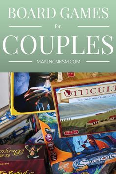 board games for couples are stacked on top of each other