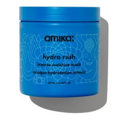 what it is: dry hair? it's time to take five. drench your strands with this squalane and hyaluronic acid infused moisture mask, clinically proven to leave hair hydrated for 5 straight days. who it's for: dry, coarse, low porosity hair types 2c-4c why it's special: whip up long-lasting hair hydration with this ultra-moisturizing mask. infused with hyaluronic acid, squalane, + coconut water, hydro rush intense moisture mask offers superior slip and detangles any 'do. - clinical claims: leaves hair Amika Hydro Rush, Moisture Hair Mask, Hair Hydration, Amika Hair Products, Hyaluronic Acid Cream, Hair Repair Treatments, Low Porosity, Hydrating Hair Mask, Moisture Hair