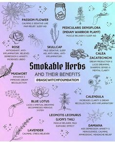 Smokeable Herbs, Wicca Spells, Medical Herbs, Clever Tattoos, Witch Spirituality, Magic Herbs, Puff Puff, Magical Herbs