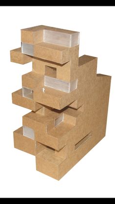 several cardboard boxes stacked on top of each other