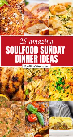 Looking for yummy dishes to enjoy on Sundays? Check out these delicious Sunday dinner recipes! Whether you like casseroles, rice bowls, soul food, or comfort food, this list has you covered. After a cozy Sunday dinner with your family, feel satisfied knowing you've enjoyed a tasty meal together. Try out some winter-inspired recipes or easy crockpot meals for stress-free cooking. Make Sundays special with these fantastic ideas! Soul Dinner Ideas, Crockpot Sunday Dinner Chicken, Easy Sunday Pasta, Sunday Chicken And Rice, Sunday Night Pasta Dinner, Healthy Sunday Dinner Ideas, Soul Food Sunday Dinner Ideas, Roast Chicken Dinner Sunday, Sunday Dinner Ideas Soul Food