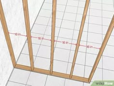 an image of a room with measurements for the walls and floor in front of it