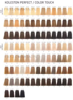 Wella Permanent Hair Color Chart, Hair Colour Chart Shades, Wella Color Touch Chart, 7.1 Hair Color, 9n Hair Color, Davines Hair Color Chart, Wella Color Chart, Black Box Dye To Blonde, Wella Colour Chart