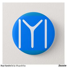 a blue button with the letter y in white on it's center and bottom