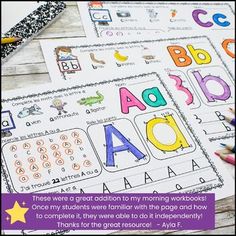 there are three different types of worksheets for children to practice letters and numbers