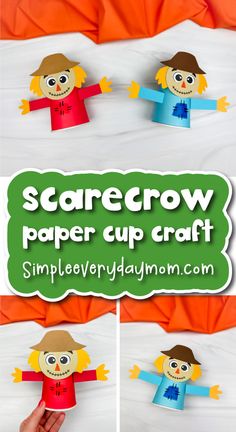 the paper doll is made to look like scarecrows