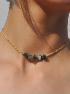 Natural Gem Necklace, Natural Stone Accessories, Natural Stone Necklace Gemstone, Stone Choker Necklace, Stone Bead Jewelry, Natural Stone Necklace, Statement Fashion, Stone Choker, Beaded Necklace Diy