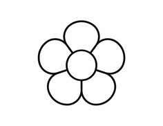 a black and white drawing of a flower with four petals in the shape of an eight - petale