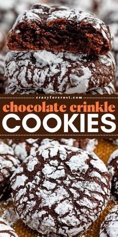 A holiday classic everyone loves! These Chocolate Crinkle Cookies have a soft, fudgy center and a rich chocolate flavor that’s perfect for your Christmas cookie recipes! Christmas Crinkle Cookies, Chocolate Crinkle Cookies Recipe, Crinkle Cookies Recipe, Chocolate Crinkle, Cookies Healthy, Chocolate Crinkle Cookies, Chocolate Crinkles, Holiday Cookie Recipes, Crinkle Cookies