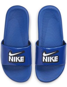 Nike Kids' Kawa Slide Sandal Pre/Grade School Sandals - Size 11c. NWT! Slide into fun. These kids' Nike Kawa Slide sandals are easy to slip on at any time. Squishy and comfy under their feet, and with a blocky Nike graphic, they'll never want to take them off. SHOE FEATURES • Synthetic leather strap is durable and easy to clean • Soft foam cushions every step • Grooves on the sole provide flexibility SHOE CONSTRUCTION • Manmade materials SHOE DETAILS • Open toe School Sandals, Fun Sandals, Nice Sandals, Nike Boy, Nike Kids, Grade School, Foam Cushions, Kids Nike, New Nike