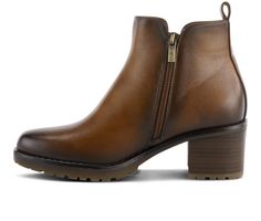 This almond toe burnished boot is both stylish and practical, with a functional outside zipper and toggle for easy wearability. The burnished finish adds a touch of vintage charm, while the almond toe shape gives it a modern edge. Whether paired with jeans or a skirt, this boot is versatile enough to take you from day to night. Synthetic& Textile upper, Instep zipper opening,2.25\ stacked block heel,4.75\ shaft height,9\ shaft circumference, Faur Fur lining, Synthetic lined premium padded insole Booties For Women, Spring Step Shoes, Zipper Heels, Womens Size Chart, Womens Boots Ankle, Vintage Charms, Bootie, Designer Shoes, Womens Boots