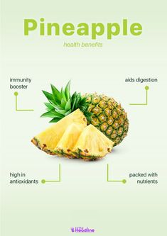 This sunny fruit is not only delicious but also packed with essential vitamins and minerals. Discover the many health benefits of pineapple and how to incorporate it into your diet. Acai Health Benefits, Fruits Benefits, Benefits Of Pineapple, Benefits Of Fruits, Eating Pineapple, Fruit Facts, Pineapple Health Benefits, Health Ads, Pineapple Benefits