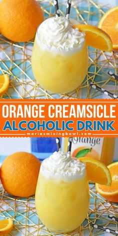 orange creamsicle alcoholic drink with whipped cream on top