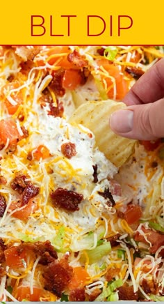 blt dip with a ruffles potato chip in the middle Jam Burger, Cold Dip Recipes, Blt Dip, Jalapeno Popper Dip, Delicious Dips Recipes, Taco Dip, Bacon Jam, Queso Dip