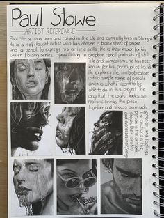 a page in a book with pictures of people's faces and their body parts