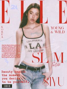 Elle cover magazine Elle Covers Magazines, Elle Magazine Photoshoot, Y2k Fashion Magazine Aesthetic, Cover Of A Magazine, 90s Fashion Magazine Cover, Maginze Cover, Trendy Magazine Layout, Magazine Cover Reference, Magazine Ideas Design Creative