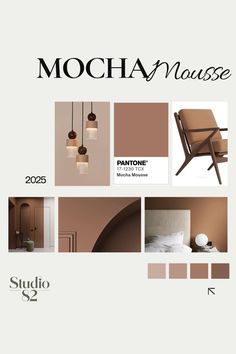 the cover of mocha mausse magazine, featuring various furniture and decor items