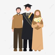 two people in graduation gowns standing next to each other, person, graduate, cartoon png and psd