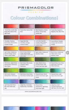 the color chart for prismcolor paints