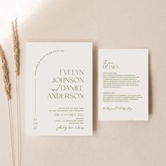 Evelyn - Wedding Invitation Cards Set of 2 Love Days, Wedding Invitation Sets, Invitation Set, Wedding Invitation Cards, Rsvp Card, Touch Of Modern, White Envelopes, Invitation Cards, Wedding Invitation