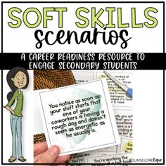 a hand holding a piece of paper with the words soft skills