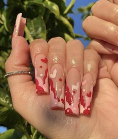 Drip Nails, Cute Acrylic Nail Designs, Classy Acrylic Nails, Soft Nails, Long Square Acrylic Nails, Bling Acrylic Nails, Nails Simple, Square Acrylic Nails