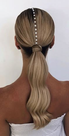 Tuns Bob Lung, Ponytail Hairstyles Low, Wedding Hairstyles Ponytail, Best Ponytail Hairstyles, Easy Ponytails, Best Ponytail, Prom Ponytail Hairstyles, Simple Elegant Hairstyles, Wedding Ponytail Hairstyles