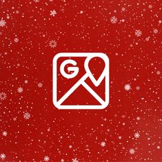 a red background with white snowflakes and the g & amp logo on it