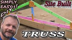 a man standing in front of a wooden structure with the words, simply easy diy site built on it