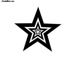 a black and white star on a white background