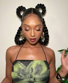 Makayla Did Black Hair Inspo Hairstyles, 9 Year Hairstyles, Fall Hairstyles For Black Women Natural, Creative Natural Hairstyles Black Women, Unique Hairstyles Black Women, Hairstyle With Hair Accessories, Black 90s Hairstyles, Simone Hicks Hairstyles, 4c Puff Hairstyles