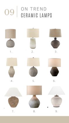 the top ten ceramic lamps in different colors