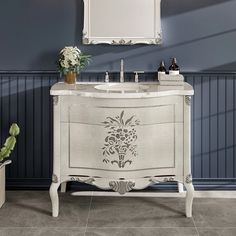 Eviva Monaco 38W x 22D Ivory Bathroom Vanity with White Carrara Marble Countertop and Undermount Porcelain Sink Ivory Bathroom, Carrara Marble Countertop, Freestanding Vanity, White Carrara Marble, Marble Sinks, Porcelain Sink, Marble Countertop, Velvet Interiors, Bathroom Vanity Tops