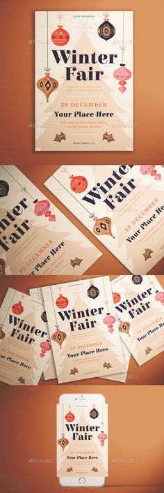 a bunch of different types of papers on top of each other with the words winter fair written