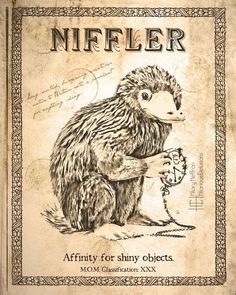 an old book with the title niffler affinity for tiny objects