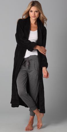 Bop Basics Long Robe | SHOPBOP Lounge Wear Wardrobe, Relaxing Clothes Cozy, Vinter Mode Outfits, Comfy Lounge Wear, Comfy Pjs, Fleece Robe, Lounge Looks, Comfy Lounge