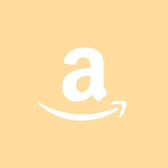 the amazon logo is white on an orange background