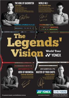 the legend's vision tour poster for yonex