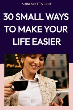 Ah, don't we all wish to make life easier! Guess what - it's possible. The small changes will make life easier for you and your loved ones. Life Hacks Every Girl Should Know, Printable Checklist, Make Life Easier, Healthy Lifestyle Tips, Small Changes, Lifestyle Tips, Small Things