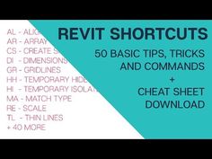 the text reads revit shortcuts 50 basic tips, tricks and commands to get sheet