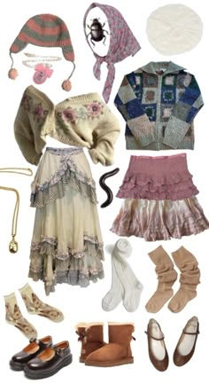 Childish Clothing Aesthetic, King Skirt Outfits, Dark Aethstetic Style, Luna Lovegood X Y/n, 2000s Manga Fashion, French Countryside Aesthetic Outfits, Pastel Boho Outfit, Suncore Outfits, Solar Punk Aesthetic Fashion