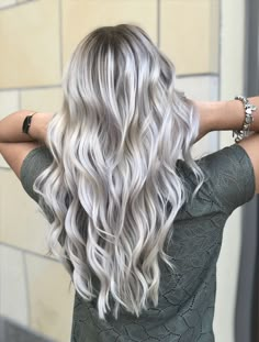 Silver Blonde Hair Balayage Platinum, Platinum Blonde With Silver Highlights, Blonde Silver Hair Balayage, Grey Platinum Blonde Hair, Icy Grey Blonde Hair Balayage, Platinum Silver Hair Highlights Icy Blonde, Summer Hair Blonde Highlights, Ash White Blonde Hair, Icy White Blonde Hair With Lowlights