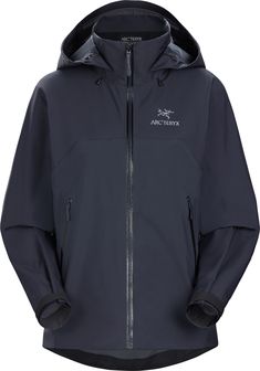 This lightweight Arc'teryx jacket is a durable choice for alpine outings. Waterproof/breathable 3-layer fabric and a helmet-compatible hood shrug off rain. Pit zips vent heat when you're on the move. Arcteryx Jacket Women, Arcytex Jacket, Arc Teryx Jacket, Hiking Socks Womens, Snowboarding Equipment, Mountain Apparel, Arcteryx Women, Arcteryx Jacket, Trekking Jacket