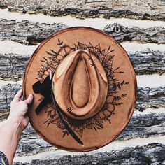 Looking for a unique hat? Stop by our shop and have something special made just for you! #westernfashion #hat #concertoutfit #country Western Burnt Hats, Burnt Western Hats, Custom Burnt Cowgirl Hats, Western Burned Hat, Burned Flat Brim Hat, Unique Hats, Wood Burning Patterns, The Velvet, Something Special