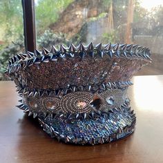 Amazing Homemade Burning Man Festival Hat Completely Covered In Jewels Spikes And Glitter. Still In Great Condition. Only Worn A Few Times. Burning Man Accessories, Rave Fits, Festival Hat, Burning Man Festival, Man Hat, Burning Man, Project Ideas, Mens Accessories, Glitter