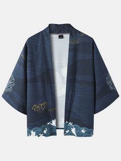 Crane Print, Kimono Wrap Dress, Kimono Wrap, Aesthetic T Shirts, Designer Shirts, Asian Outfits, Chic Clothes, Ethnic Style